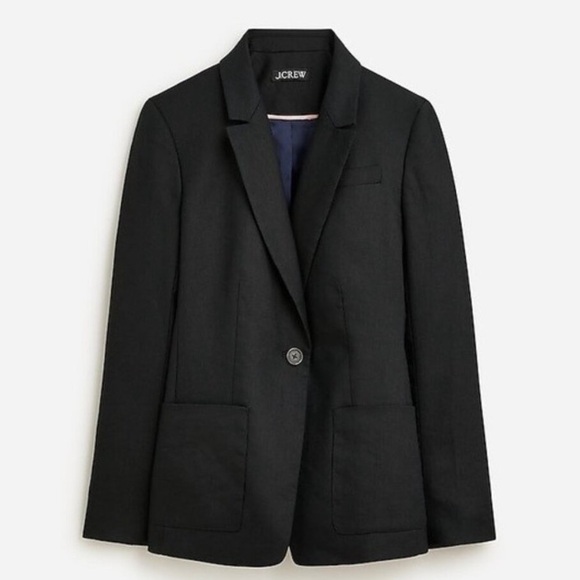 J Crew Helena Virgin Wool Blazer Black 2 Vintage - Picture 3 of 9